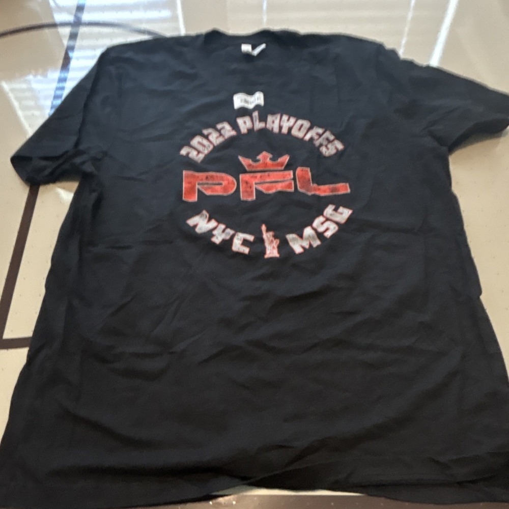 PFL 2022 Playoffs NYC MSG Men's XL Black Graphic Print Short Sleeve T-Shirt